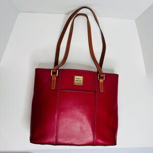 Dooney & Bourke Pebble Grain Small Lexington Tote Bag Red Leather Over the Shoul